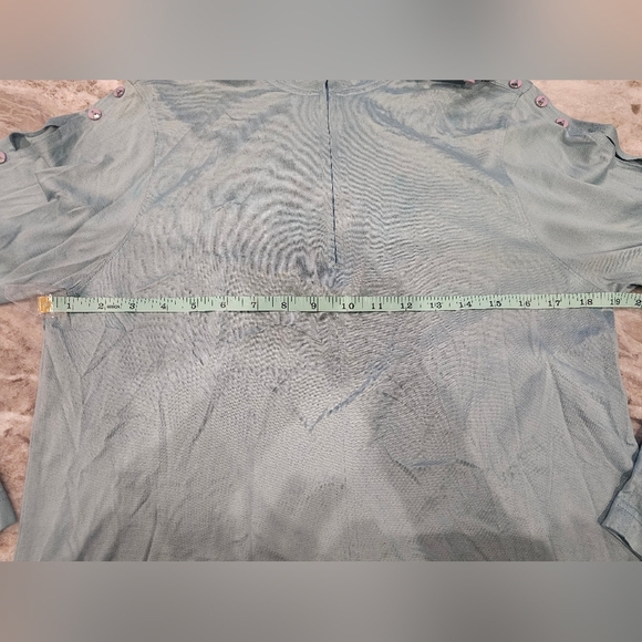 Jamie Sadock Top 1/4 Zip Pullover Golf Long Button Sleeve Tennis Blue Tie Dye M - Picture 6 of 13